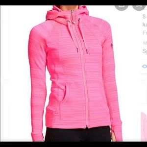 Bright pink Athleta Strength Hoodie
